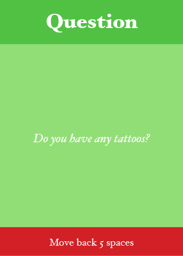 Question card example